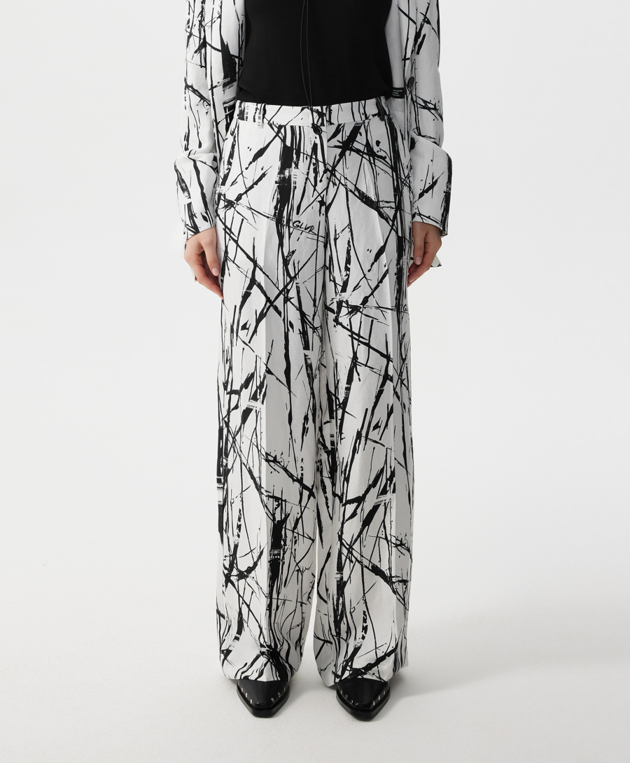 Брюки-палаццо средней посадки GLVR, цвет: белый, 126G21GAC6323 купить онлайн