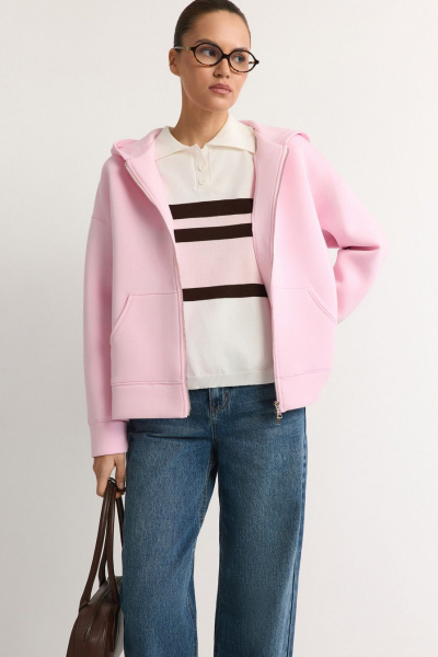 Худи из неопрена на молнии TOPTOP, цвет: розовый, TT.054.15833.300 купить онлайн