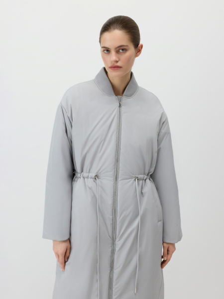 Утепленное пальто со съемным капюшоном Conso, цвет: серый, SEL 260108 - серый купить онлайн