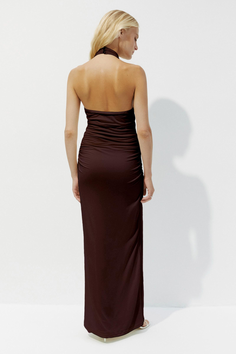 Платье макси с воротником Charmstore, цвет: коричневый, 207-11465-565 купить онлайн