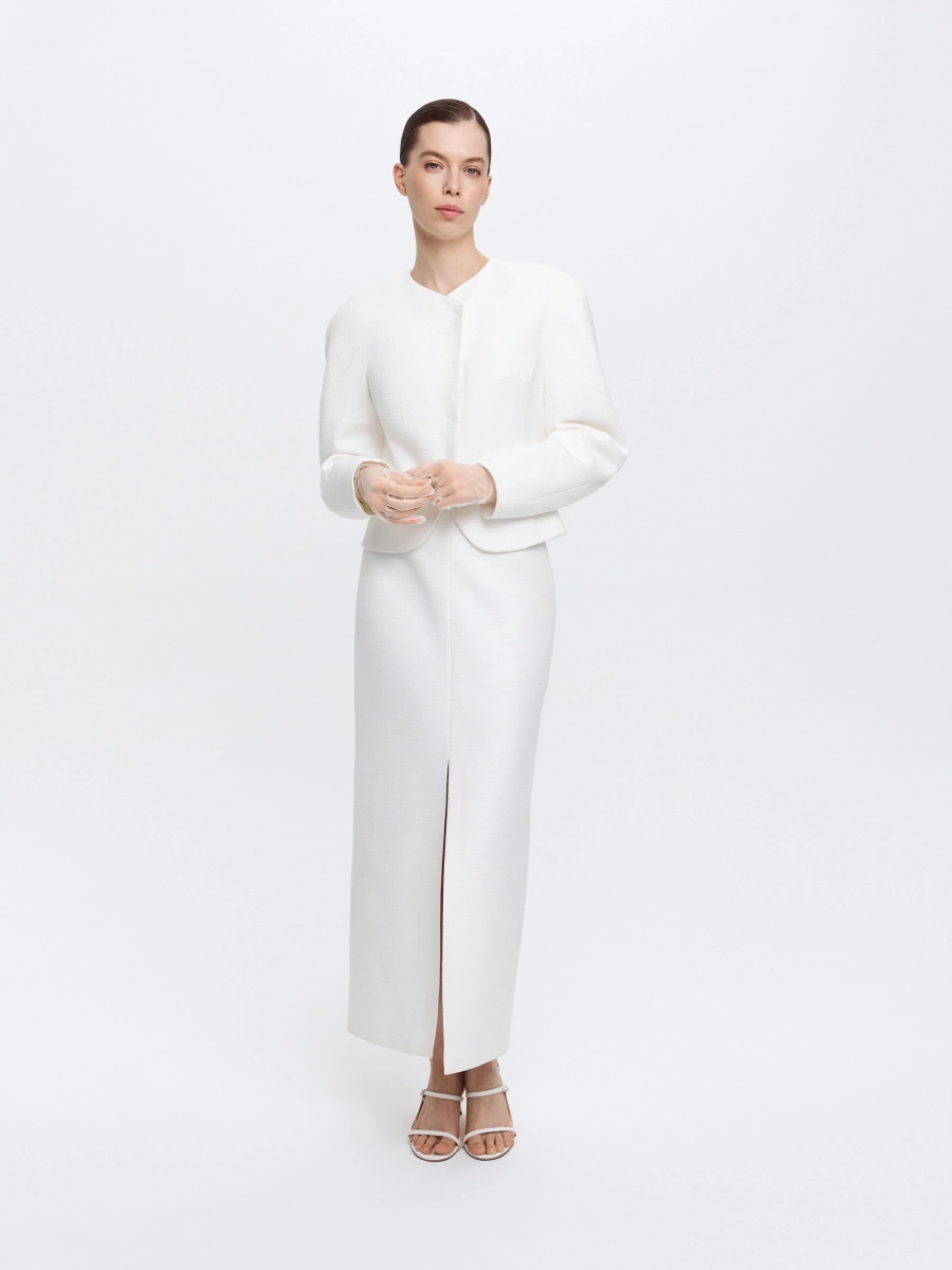 Жакет из твида ANNA PEKUN, цвет: белый, 10.2637.100 купить онлайн