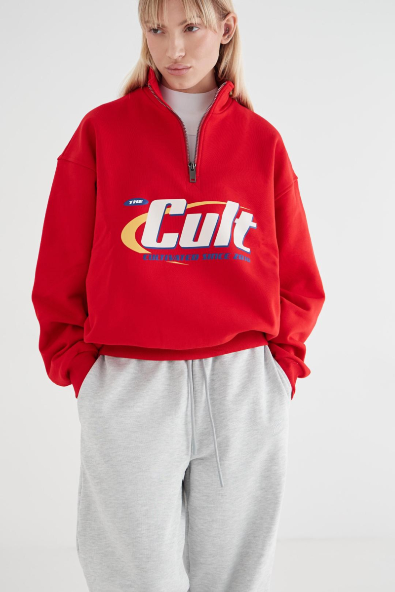 Анорак с принтом CULTBASE, цвет: красный,  купить онлайн