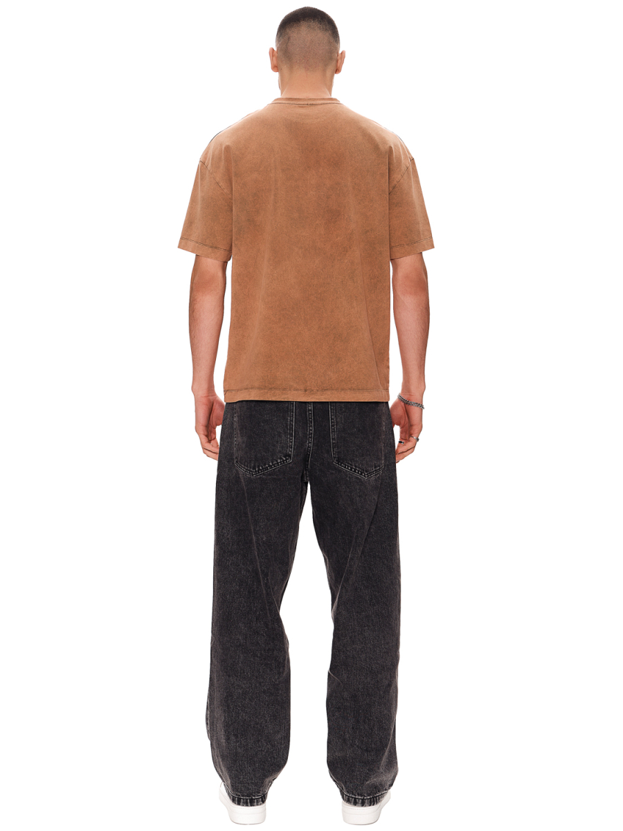 Футболка вареная оверсайз SODAMODA, цвет: коричневый, 13309 купить онлайн