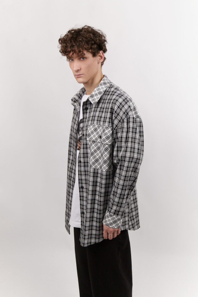 Рубашка клетка SCANDALIS, цвет: Черный, РК006а купить онлайн