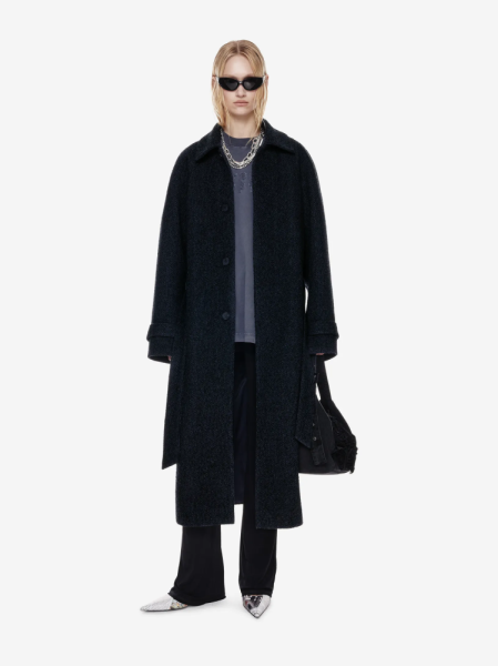 Однобортное пальто оверсайз из шерсти