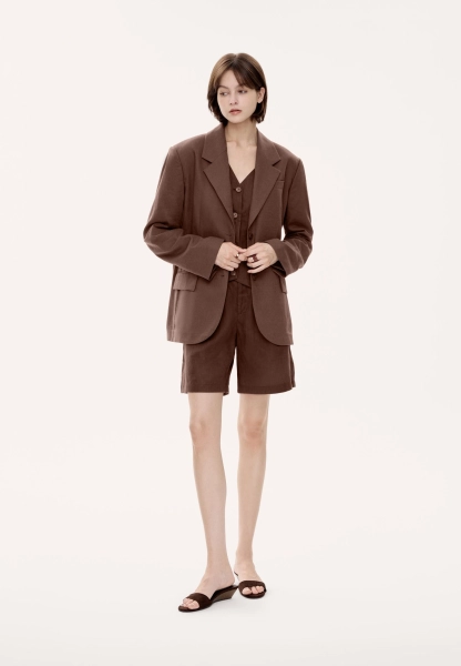 Женские шорты льняные MUTED, цвет: коричневый, 905310.WSHT0014_Brown купить онлайн