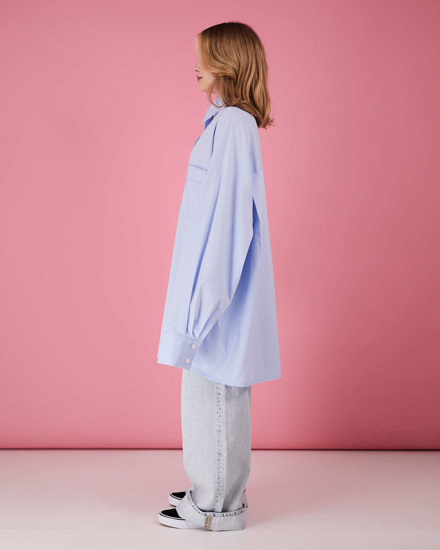 Рубашка макси оверсайз #21 TABOO, цвет: голубой, Rub21 купить онлайн