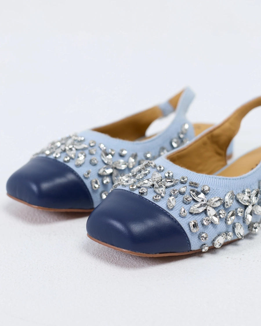 Туфли слингбэк Камни ASIA ST 71, цвет: синий, Ast71.Slingback-blue купить онлайн