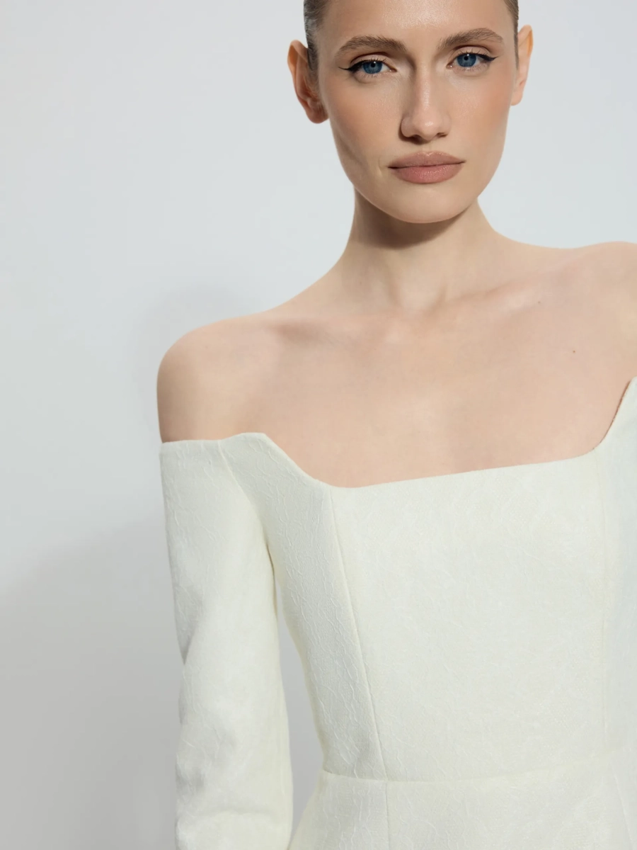 Платье с открытой линией плеч ANNA PEKUN, цвет: белый, 20.2593.100 купить онлайн