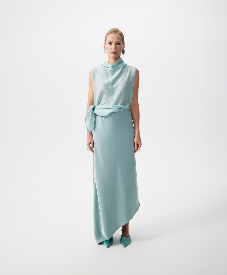 Юбка с асимметричной линией низа GLVR, цвет: зеленый, 126G26GAC6109 купить онлайн