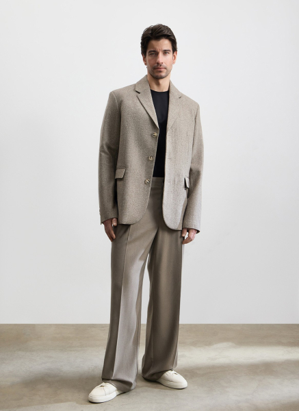 Пиджак из испанской фактурной ткани с шерстью ALL WE NEED, цвет: серый,  купить онлайн