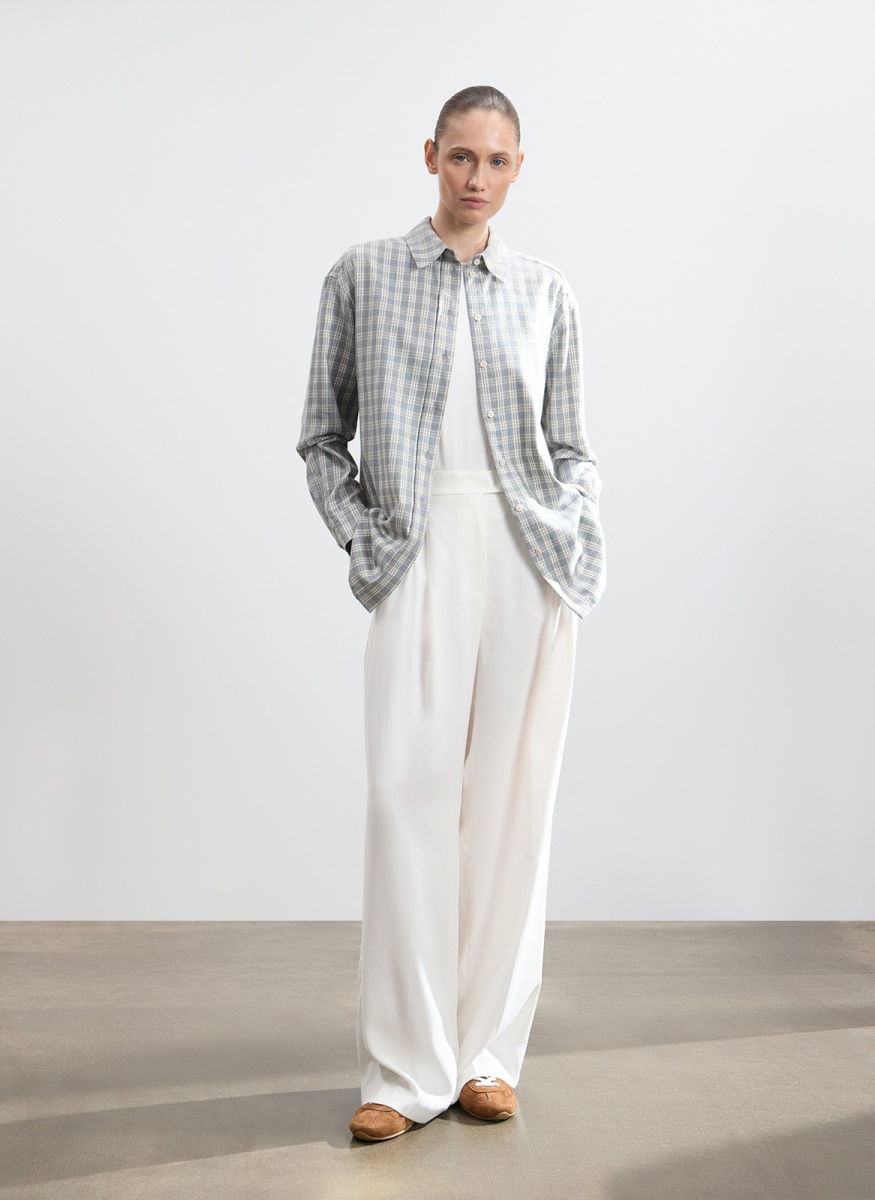 Рубашка в клетку из испанского хлопка ALL WE NEED, цвет: серый,  купить онлайн