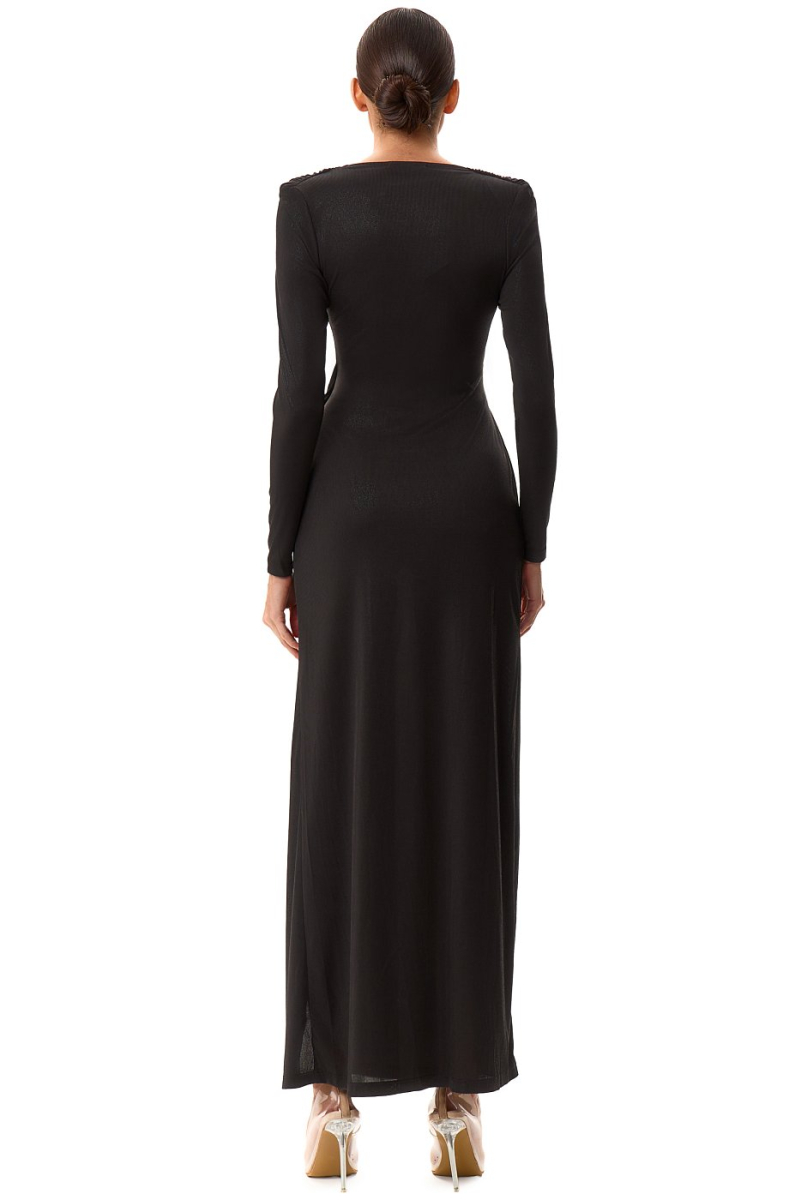 Платье макси c пряжкой SODAMODA, цвет: Черный, 16106 купить онлайн