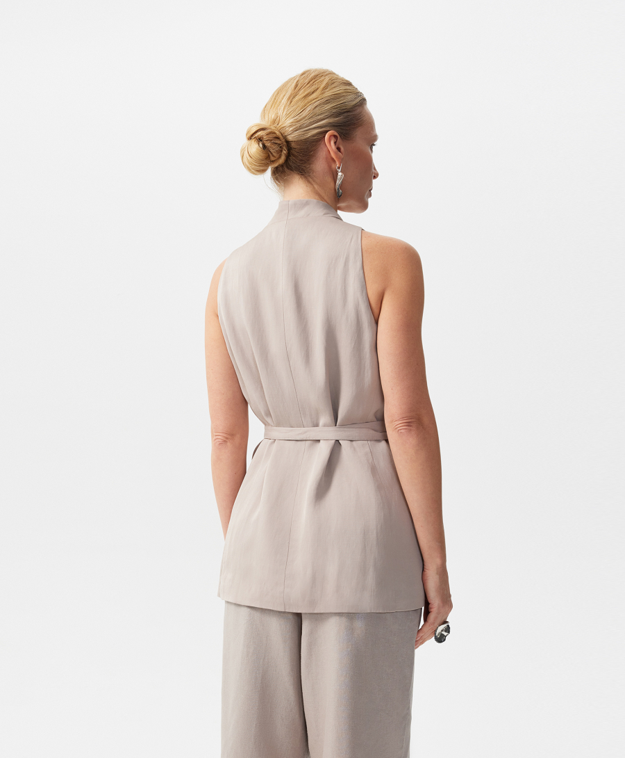 Текстильный жилет с запахом GLVR, цвет: серый, 126G22GAC4706 купить онлайн