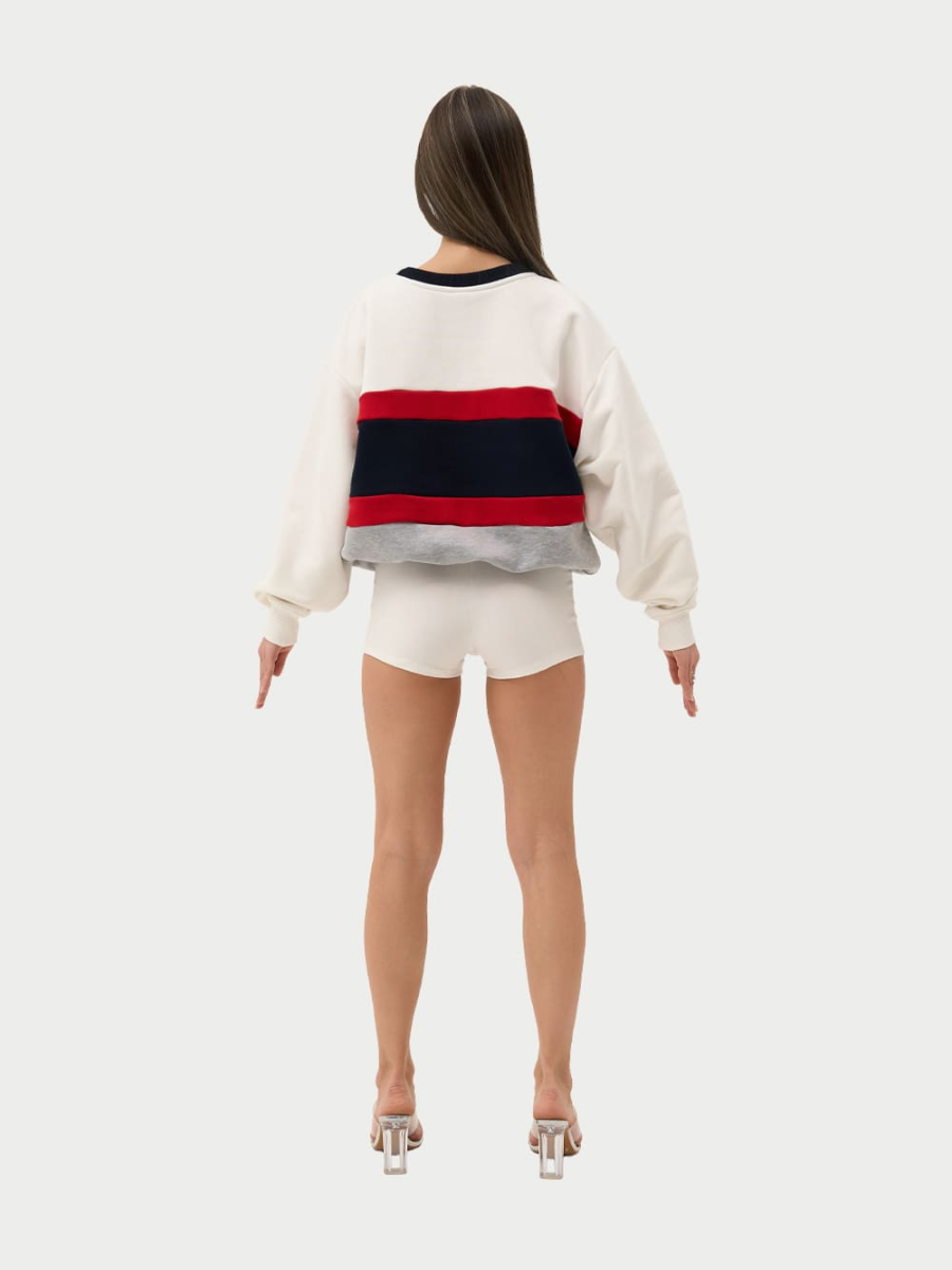 Свитшот с цветными вставками ONSI, цвет: белый,  купить онлайн