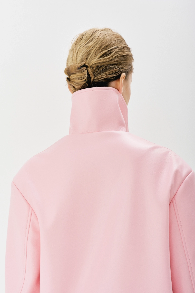 Жакет удлиненный из экокожи Ricoco, цвет: розовый, 7056/1 купить онлайн