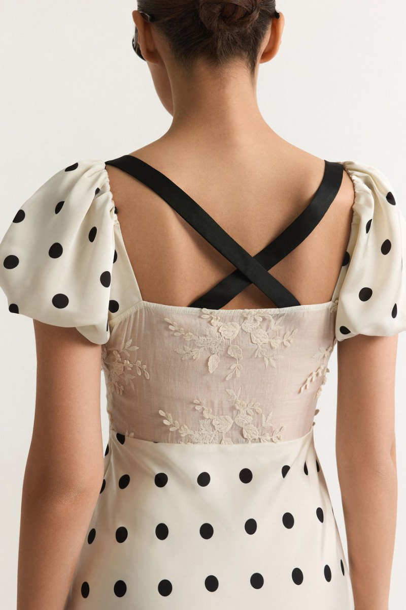 Платье с принтом «горох» TOPTOP, цвет: белый, TT.011.18642.121 купить онлайн