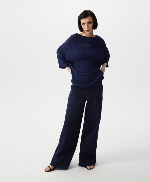 Джемпер оверсайз удлиненный GLVR, цвет: Черный, 126G23GAC3107 купить онлайн