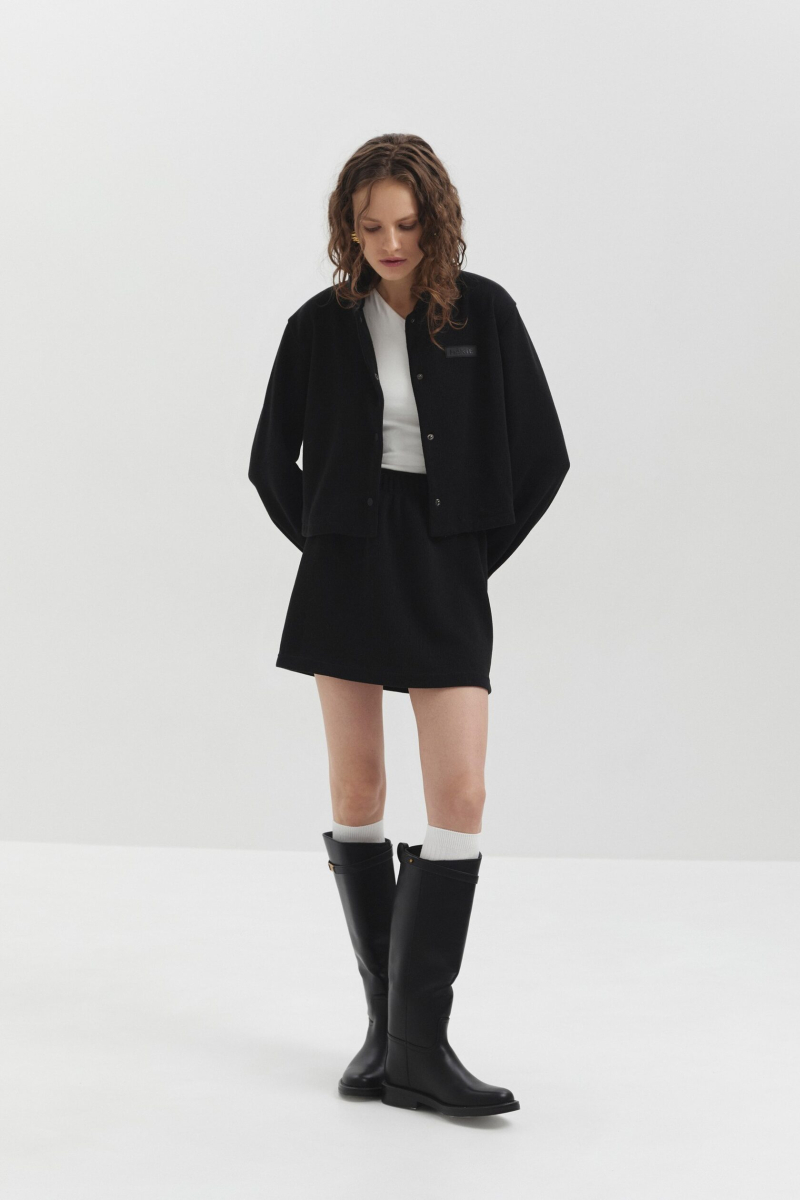 Юбка из фактурного трикотажа marte, цвет: Черный,  купить онлайн