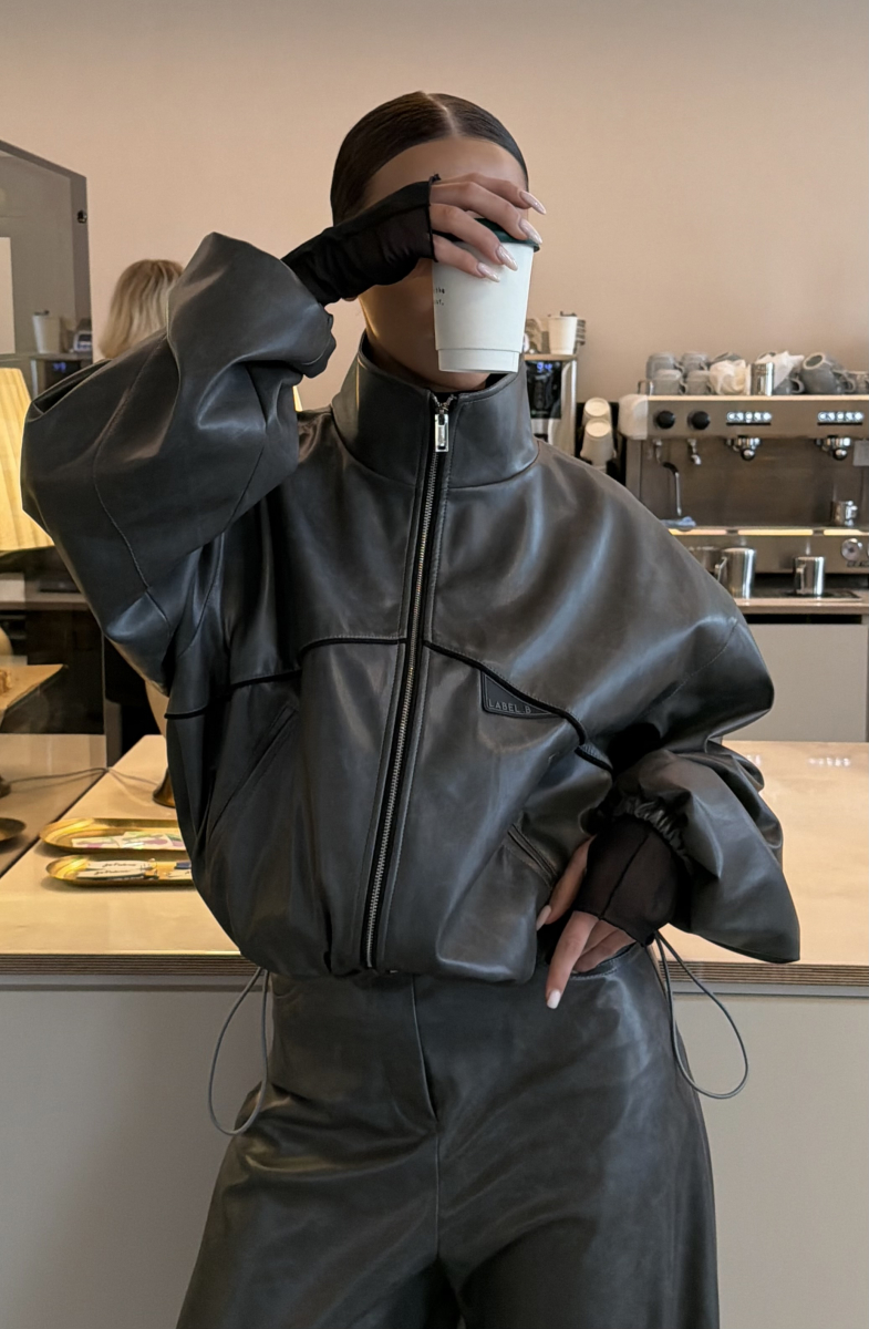 Куртка из экокожи (серая) Label .B, цвет: серый, Jc.01.4.41GR купить онлайн