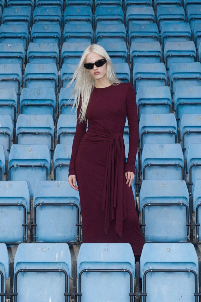 Платье-миди TOPTOP, цвет: Бордовый, TT.011.18490.330 купить онлайн