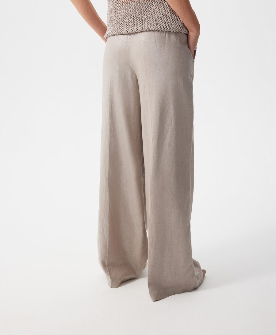 Брюки-палаццо льняные GLVR, цвет: серый, 126G22GAC6306 купить онлайн