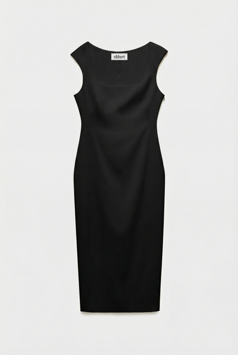 Платье миди из костюмной ткани