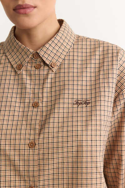Рубашка прямого силуэта TOPTOP, цвет: бежевый, TT.021.18819.111 купить онлайн