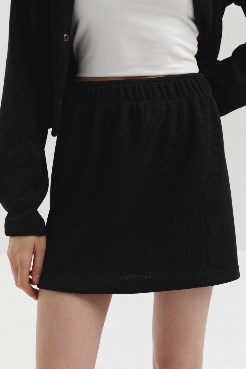 Юбка из фактурного трикотажа marte, цвет: Черный,  купить онлайн