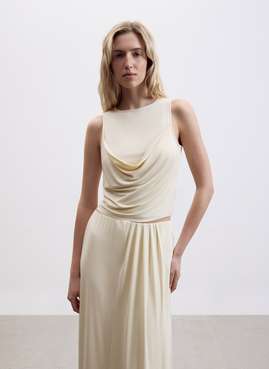 Топ трикотажный с драпировкой