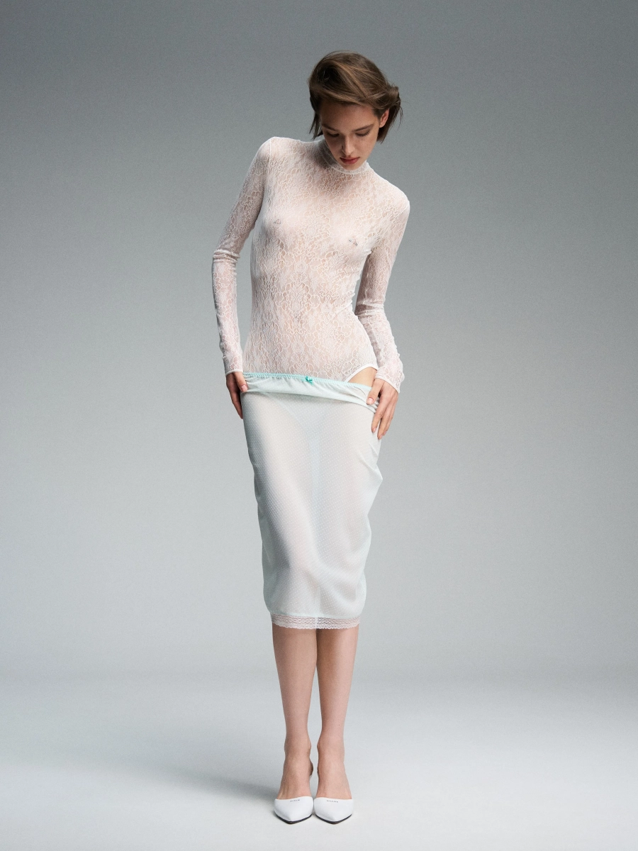 Юбка миди в горох WALK OF SHAME, цвет: зеленый, SK103/FW2526 купить онлайн