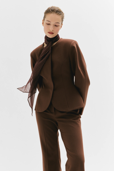 Жакет приталенный с О-рукавами