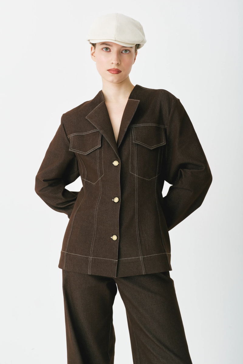 Жакет из сырого денима