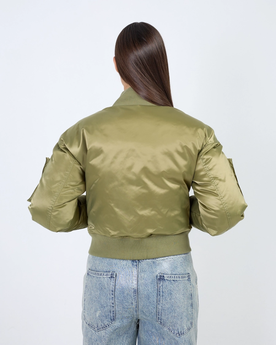 Бомбер с эффектом сатина ASIA ST 71, цвет: зеленый, Ast71.bomber-olive купить онлайн