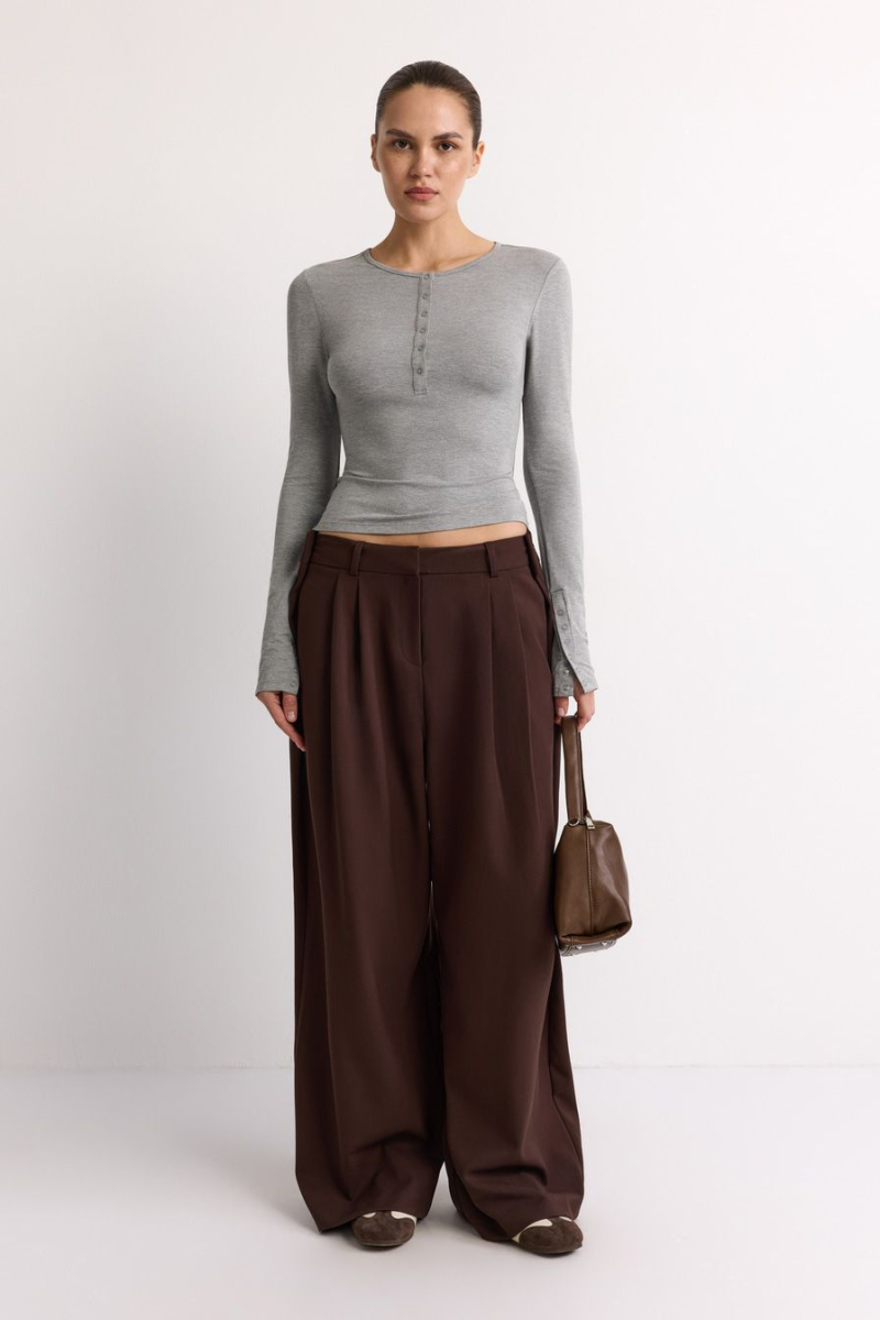 Лонгслив с рукавами на кнопках TOPTOP, цвет: серый, TT.025.17747.820 купить онлайн