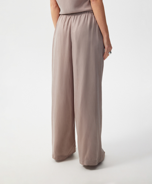 Брюки-палаццо с эффектом мокрого шелка GLVR, цвет: серый, 126G22GAC6329 купить онлайн