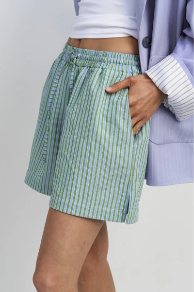 Шорты в полоску Erist store, цвет: зеленый, НФ-00003737 купить онлайн