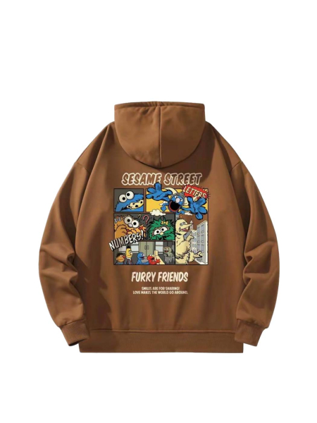 Худи Sesame Street shvetsov store, цвет: коричневый, SSATT233LF7U-JD купить онлайн