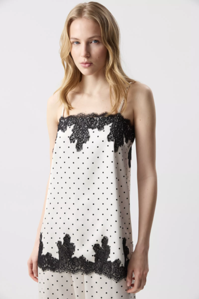 Топ на бретелях с кружевом