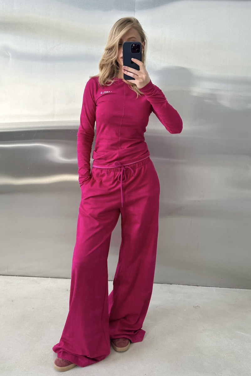 Лонгслив Слим-фит Label .B, цвет: фуксия,  купить онлайн