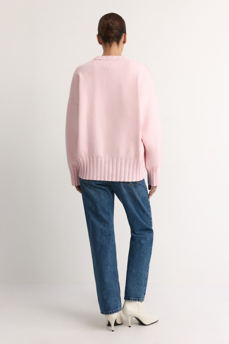 Джемпер с асимметричным низом TOPTOP, цвет: розовый, TT.050.18786.300 купить онлайн