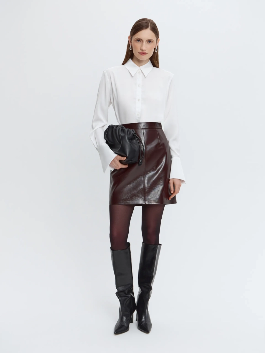 Юбка из экокожи ANNA PEKUN, цвет: коричневый, 61.2336.700 купить онлайн