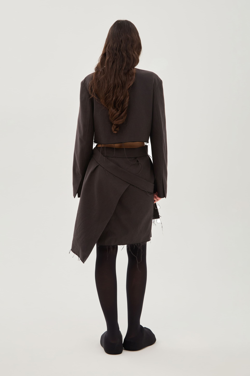 Платье-пиджак с фартуком UNKE, цвет: Черный, 2601D001T_BL купить онлайн