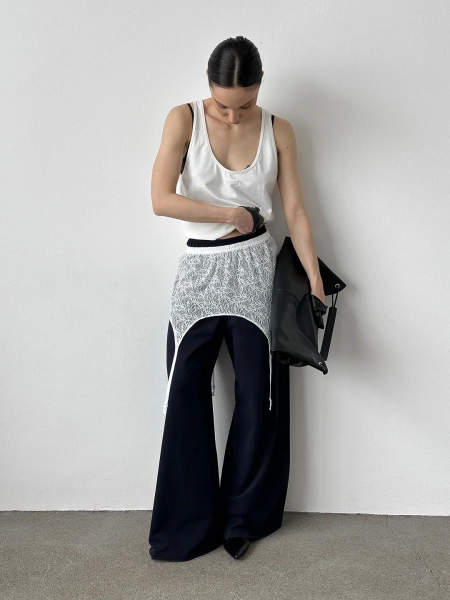 Кружевной пояс асимметричного кроя MIARTLAND, цвет: молочный НФ-00000876 купить онлайн