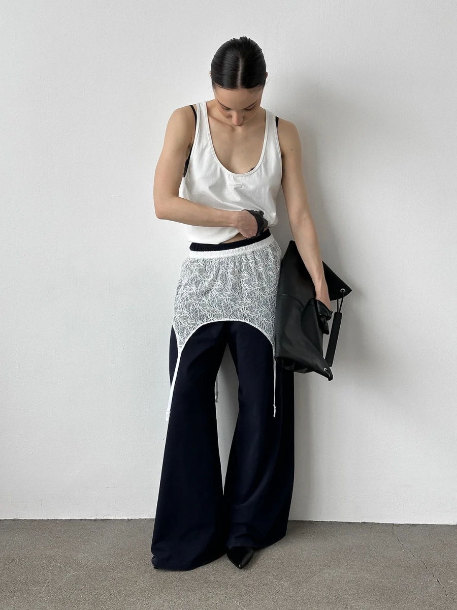 Кружевной пояс асимметричного кроя MIARTLAND, цвет: молочный НФ-00000876 купить онлайн