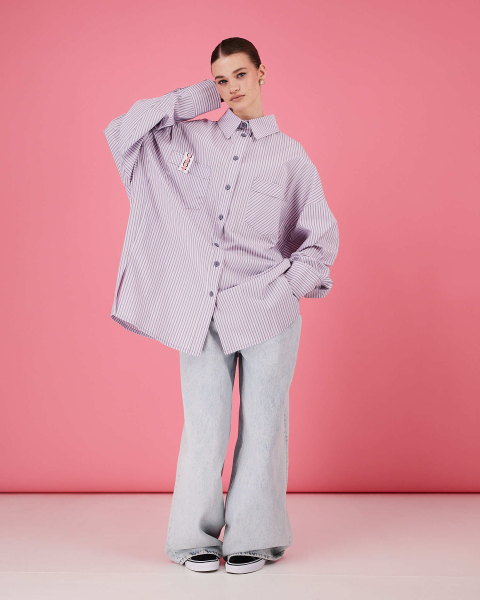 Рубашка макси оверсайз #33 TABOO, цвет: серый, Rub33 купить онлайн