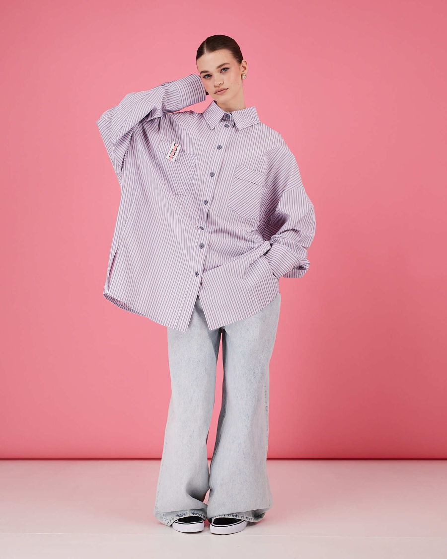 Рубашка макси оверсайз #33 TABOO, цвет: серый, Rub33 купить онлайн