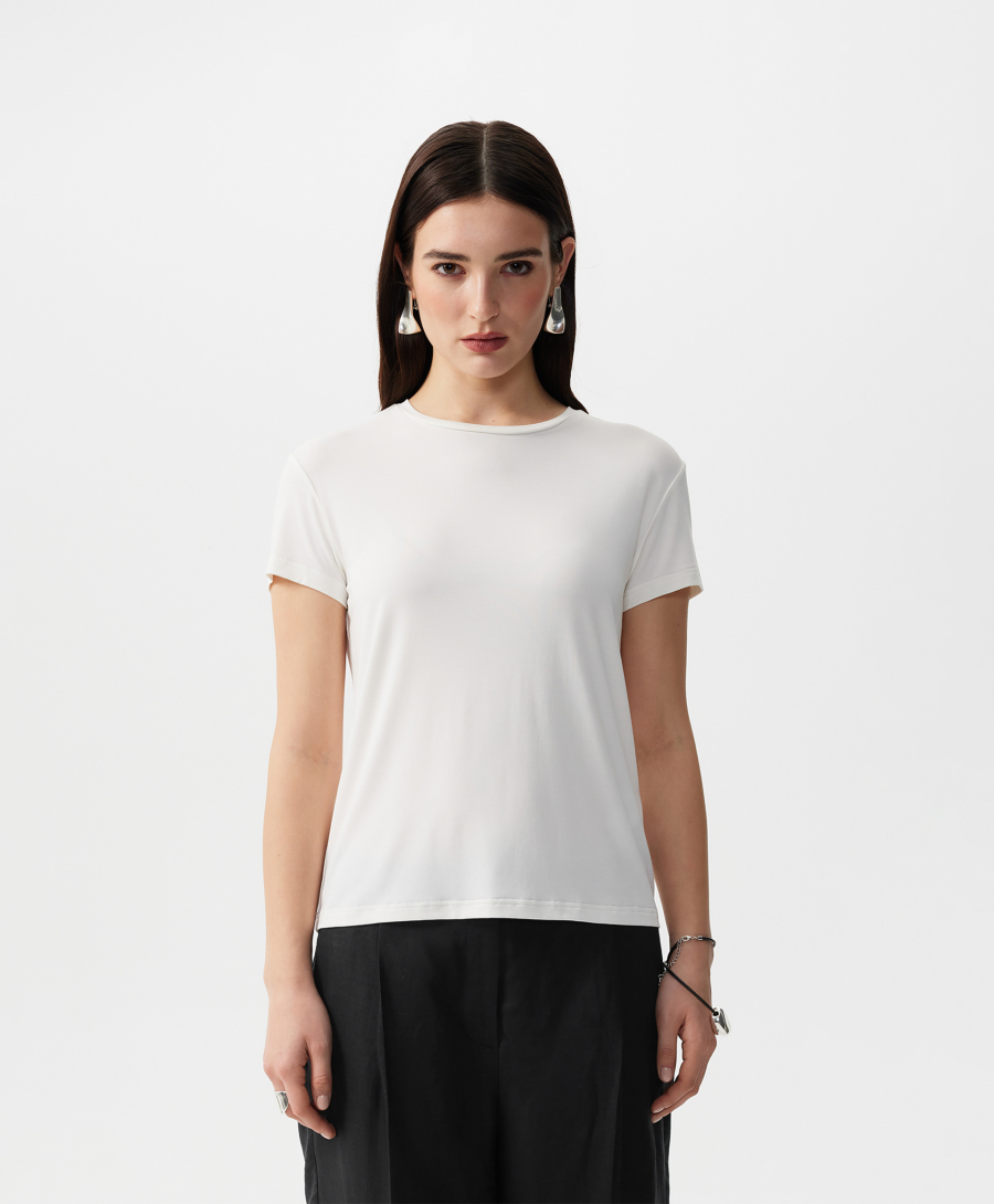 Футболка базовая с коротким рукавом GLVR, цвет: белый, 126G21GAC1220 купить онлайн