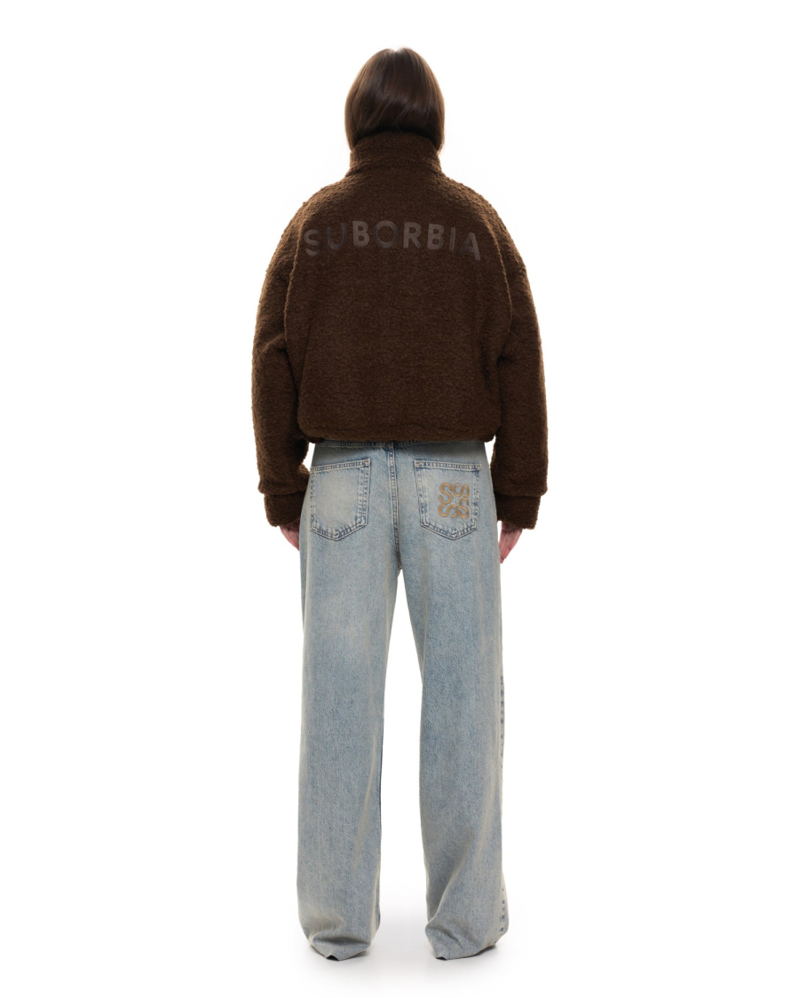 Бомбер из фактурной ткани Suborbia, цвет: коричневый, 005923 купить онлайн