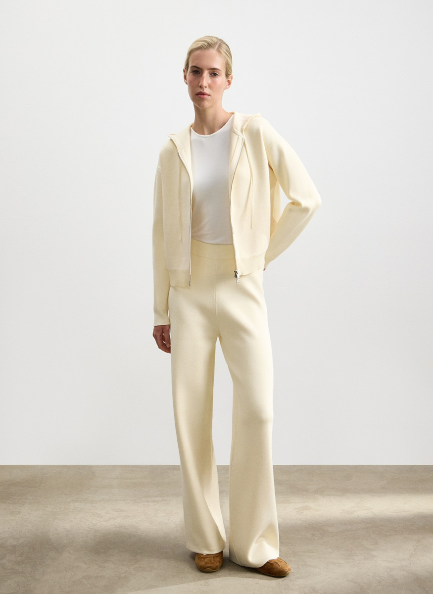 Джемпер с капюшоном на молнии вязаный ALL WE NEED, цвет: белый,  купить онлайн